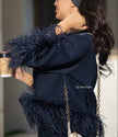 Navy Feather Set