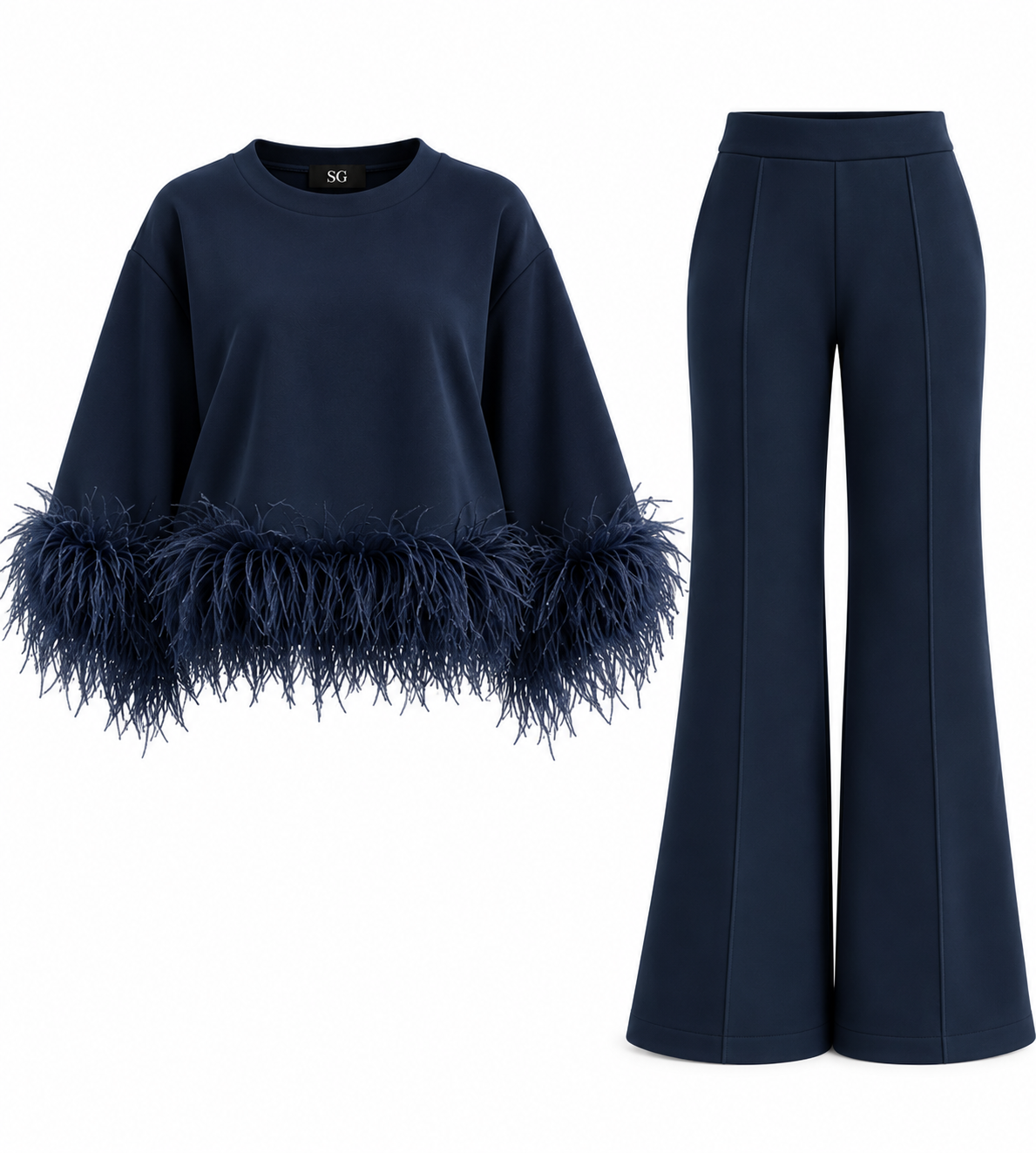 Navy Feather Set