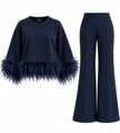 Navy Feather Set