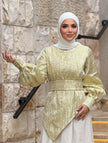 SG Boutique white and gold abaya