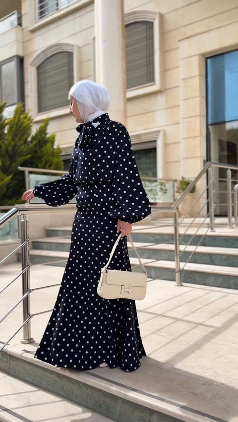 Navy polka dot Eid set