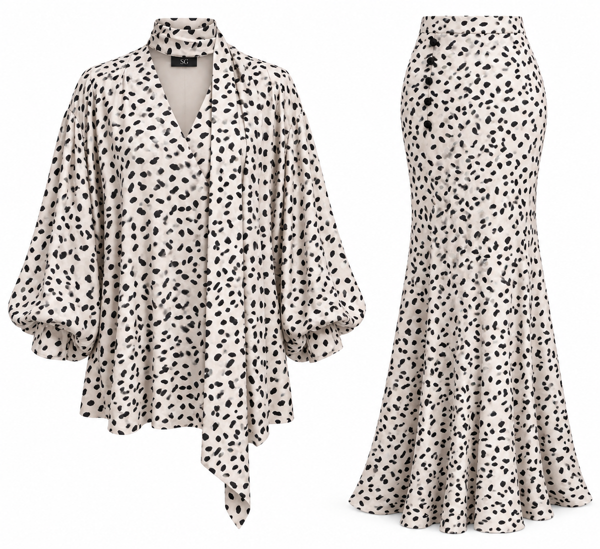 Iconic Spotted Crepe Set
