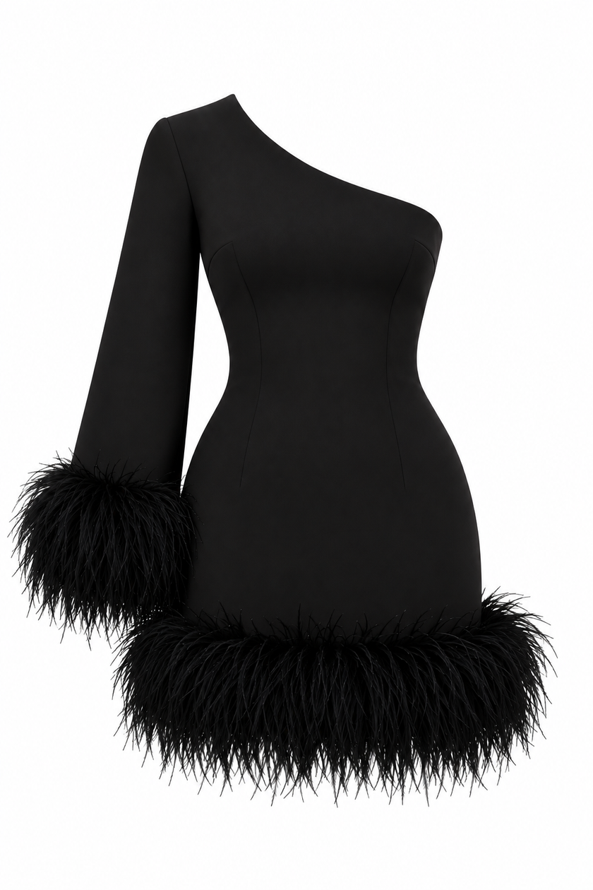 Noir Plume Dress