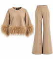 Beige Feather Suit