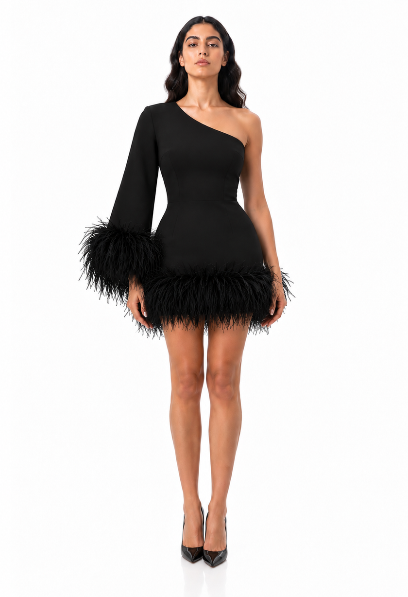 Noir Plume Dress